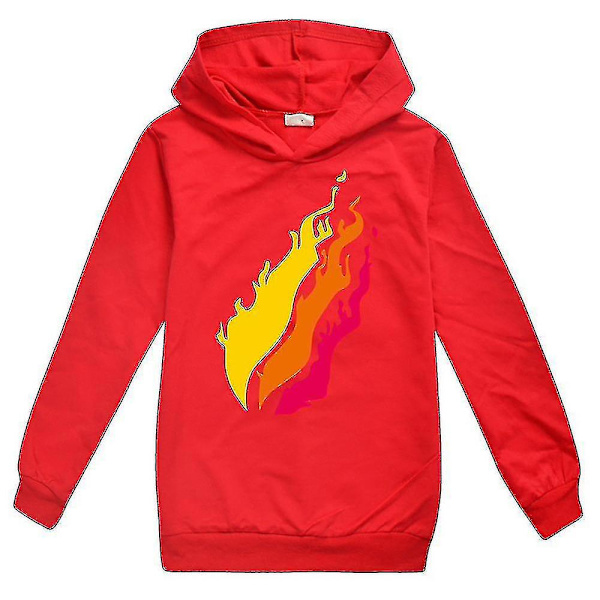 Barn Pojkar Flickor Hood Sweatshirt Pullover Hoodie Casual Toppar Red 130cm