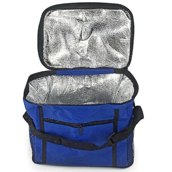 (Blå) Stor kylväska isolerad thermal kylbox Mat Dryck Bärbar picknicklunchväska