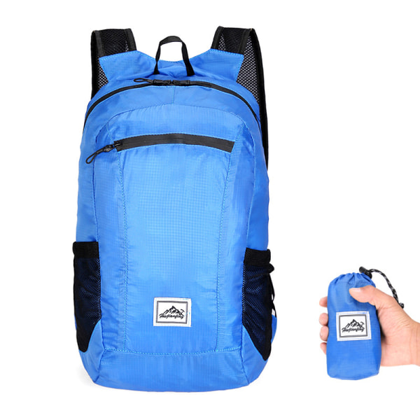 15L Utomhusryggsäck Vikbar Camping Resväska Skolväska Blue