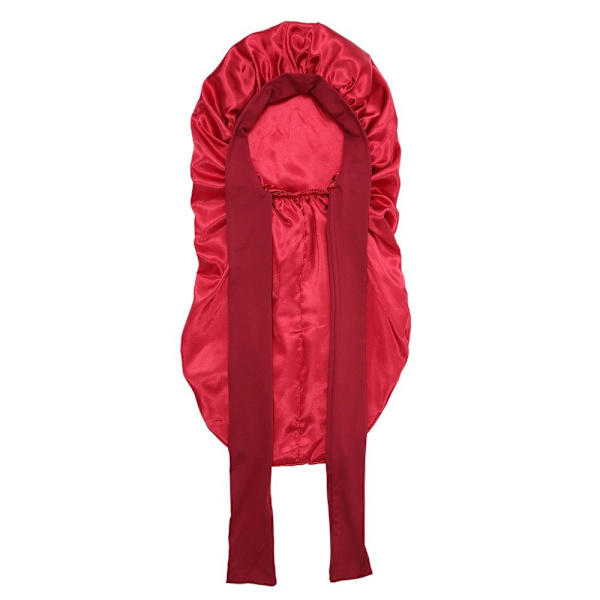 Satin Cap Långt huvudbonad VINRÖTT wine red