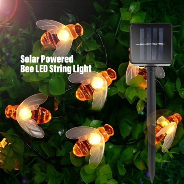 Solar Powered Söt Honey Bee Led String Light