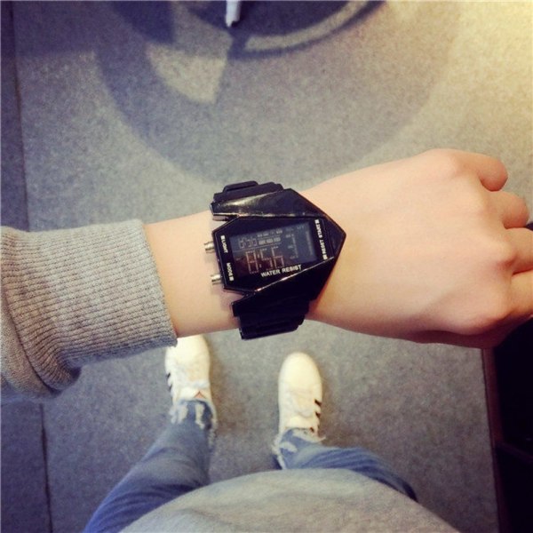 Elektronisk watch Stoppur SVART Black