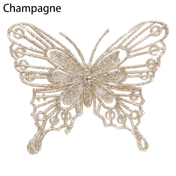 Julfjäril Fake Butterfly Champagne