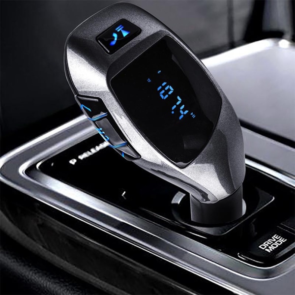 Bluetooth bil FM-sändarmodulator MP3-spelare trådlös USB black one size