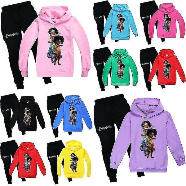 Kids Encanto Mirabel Antonio Print Casual träningsoverallsset V Blue 11-12 Years 160