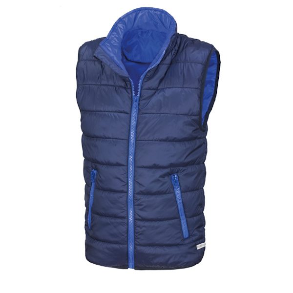 Resultat Core Barn/Barn Ärmlös Zip Up Bodywarmer Marinblå/ Navy/Royal L