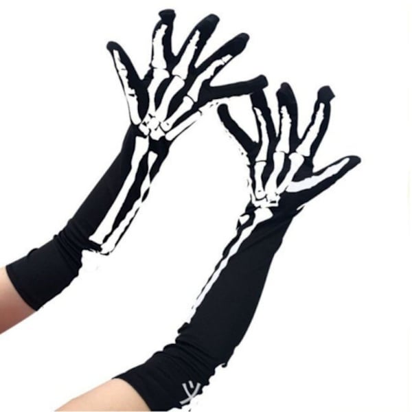 Halloween handskar Skeleton Long Gloves 3 3 3