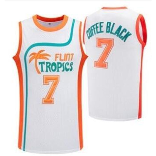 Flint Tropics baskettröja #7 Coffee Black Jersey träningsoverall white 2XL