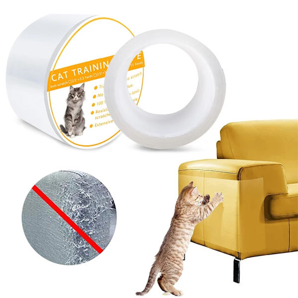 Anti-Repa Tejp Repfri Skyddsdekaler Soffa Skyddsfilm för Husdjur Katt Repor 6.3cm*3m