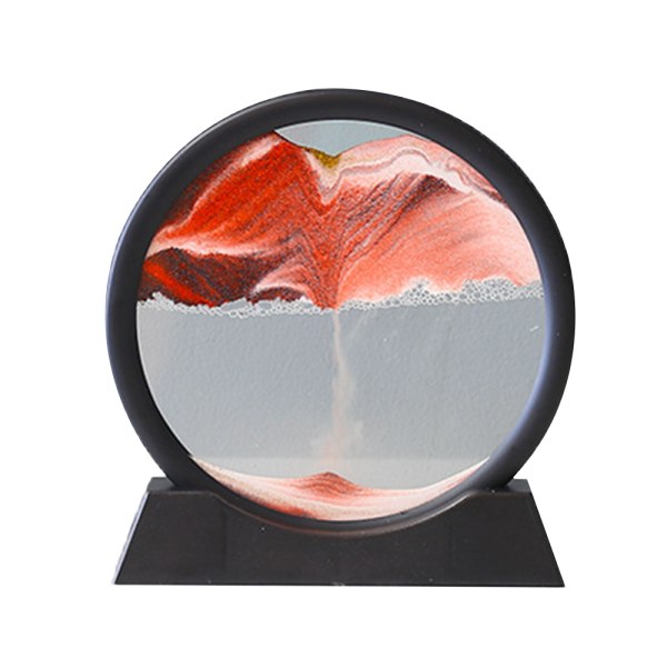 Rörlig sand ram konst bild glas 3D sandlandskap i rörelse Gift red