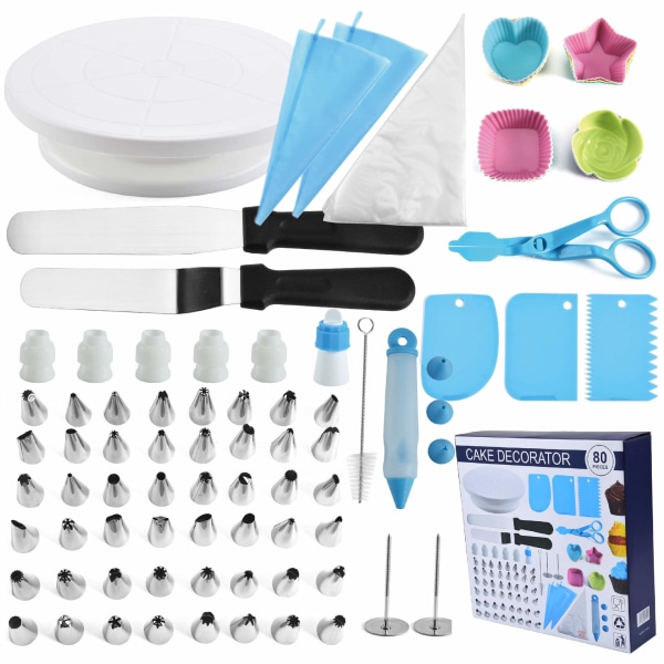 66st/ Set Piping Munstycken Köksbakelse Tips Cupcake Cake Tools 80 Pcs Set