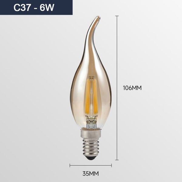 LED-glödlampa E27 C37-6W C37-6W C37-6W