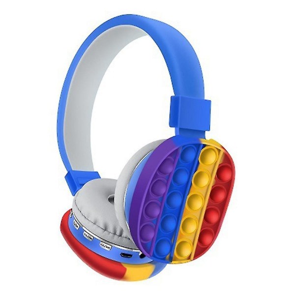 Bluetooth hörlurar med Pop Bubble Silikon Pop Fidget Toy blue