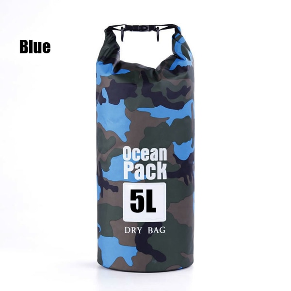 Vattentät torrväska strandbadväskor River Ocean ryggsäck Blue 5L