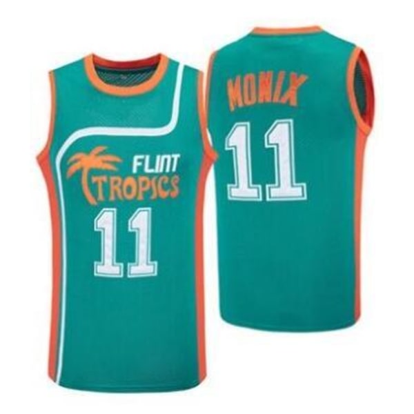 Flint Tropics baskettröja #11 Ed Monix Jersey träningsoverall green L