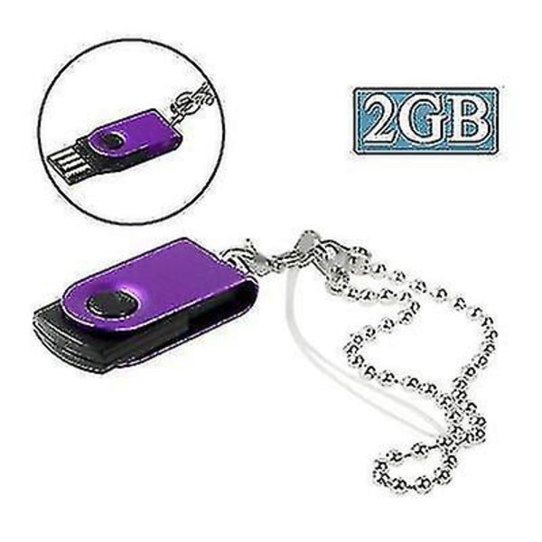 Ny mini roterbar USB flashdisk (2gb), lila