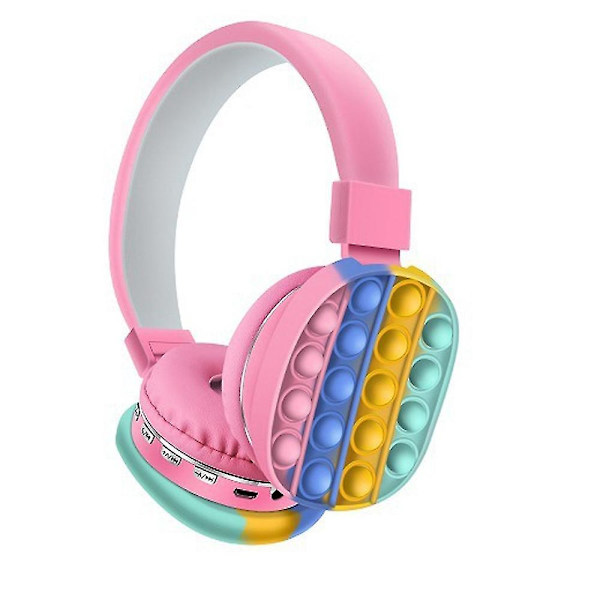 Bluetooth hörlurar med Pop Bubble Silikon Pop Fidget Toy pink
