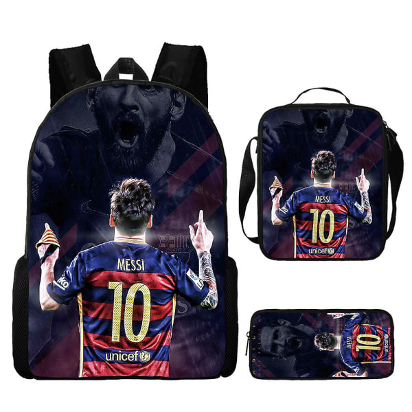 Fotboll-stjärna-messi pojkar flickor skolväska 3d-utskrift skolväska