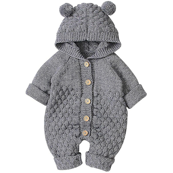 Nyfödd baby Björnöron stickat set 6-12 månader 70cm
