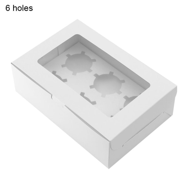Papperspresentförpackning Cupcake Box Fodral 6 HÅL 6 HÅL 6 holes