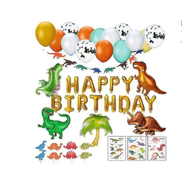 Dinosaur födelsedag Inkludera spel Grattis på födelsedagen Banner tårta Cosplay Party Dekorera spel Pixel Style S