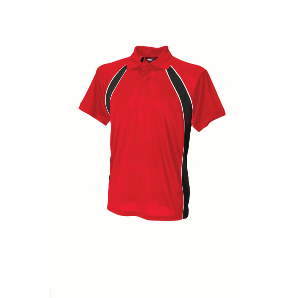 Finden & Hales Herrtröja Team Sports Polo T-Shirt Red/Black/White 2XL