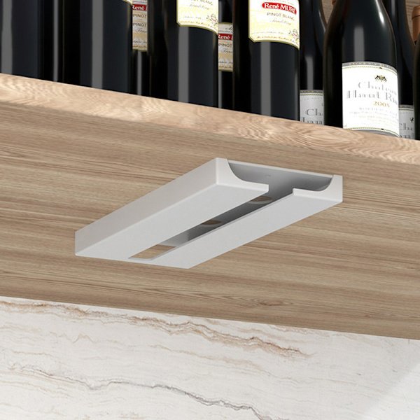 Köksväggfäste Vinglashållare Stemware Hängande glas White