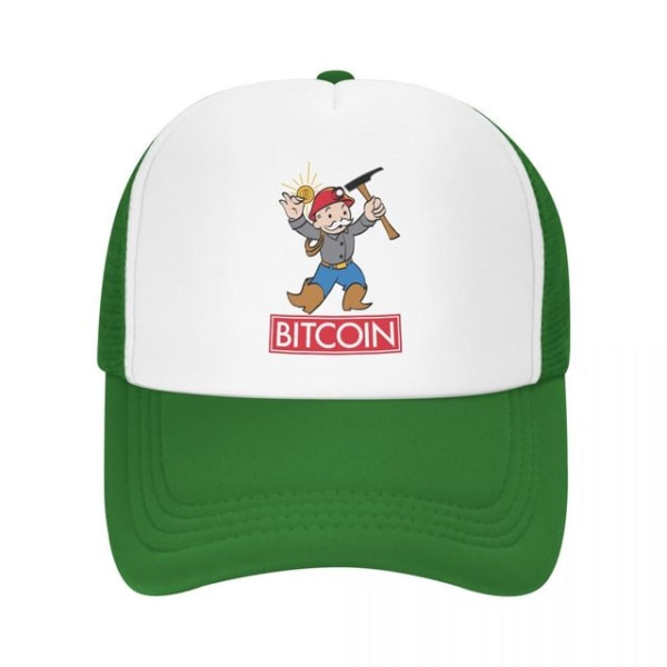 Cap Bitcoin Crypto Miners Meme Mesh Trucker Mesh Green