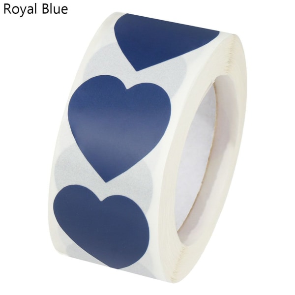 500 st Love Heart Shaped Seal Etiketter ROYAL BLUE royal blue