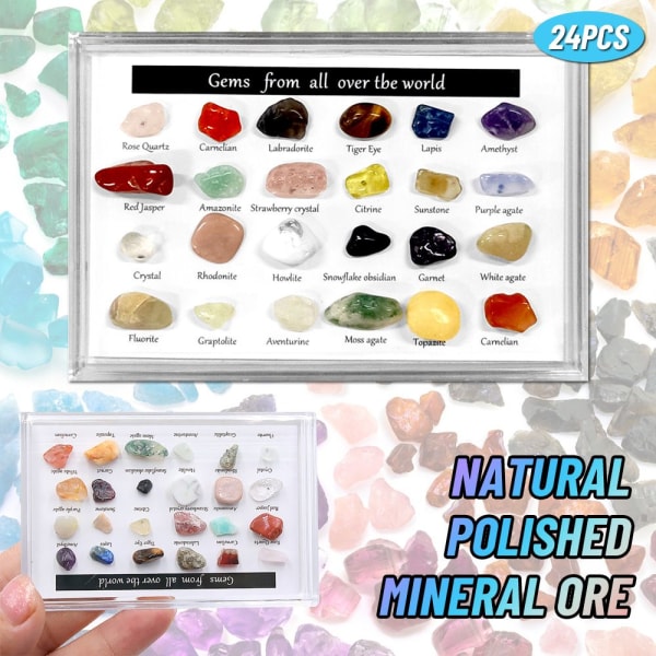 24ST 1 Box Christmas Healing Crystal Mineral Exemplar Gems