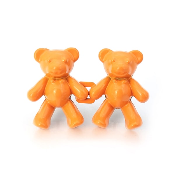 2ST Björnhandtag infällbart midjespänne - spikfritt avtagbart Orange 40mm*27mm