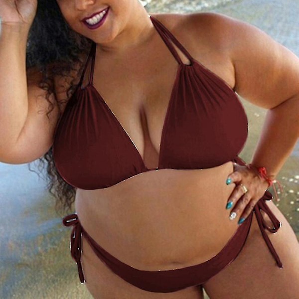 Dam Sexig Bikini Set Vadderad Push Up Baddräkt Badkläder Strandbaddräkt Plus Size