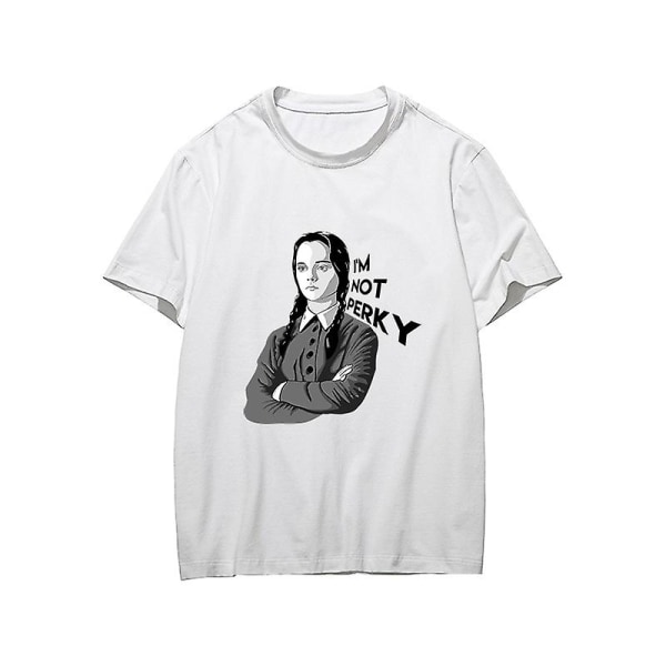 Onsdag Adams T-shirt printed kläder Ungdom Mode Toppar White-F XL