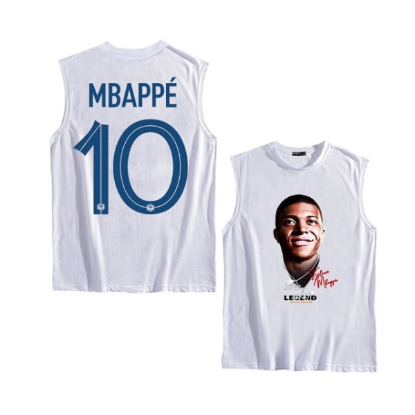 2023 Sommarfotbollsstjärna #10 MBAPPE Casual Vest Sports white S