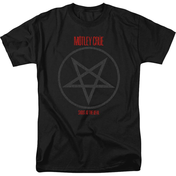 Skrik på Djävulen Pentagram fläckiga Crue T-shirt M