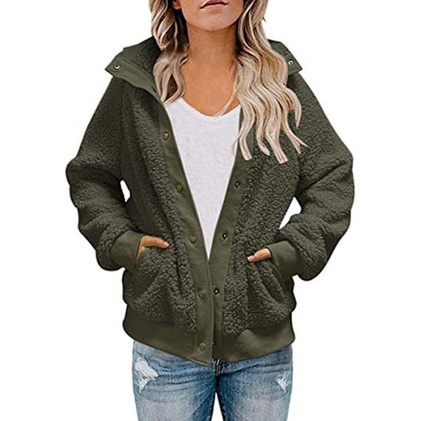 Da Vinterjacka Enfärgad Lapel La Wool Jacka army green m