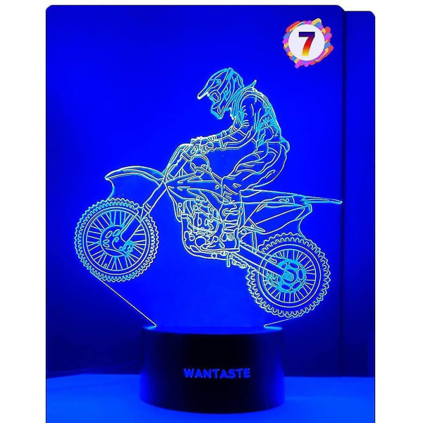 Motocross 3d-lampa presenter för pojkar Flickrum, Dirt Bike Dekor Leksaker Nattlampa Sänggåvor för barn