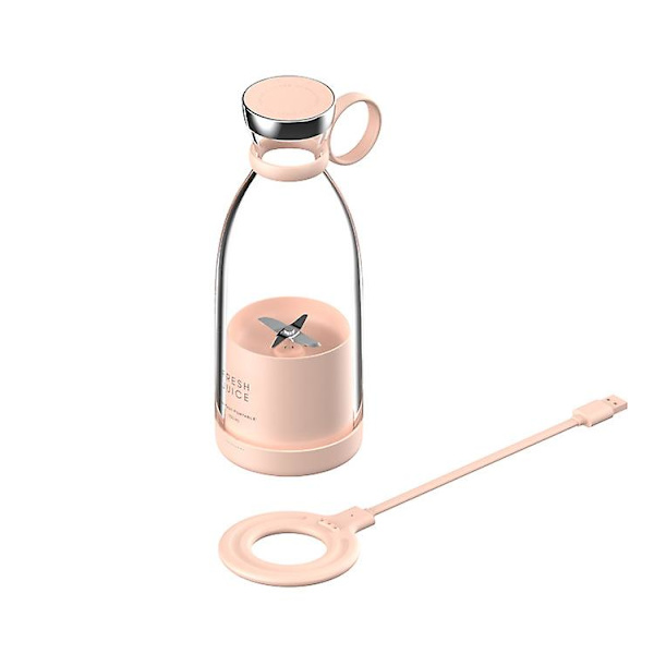Bärbar elektrisk Juicer omrörningssked Multifunktionell sked pink