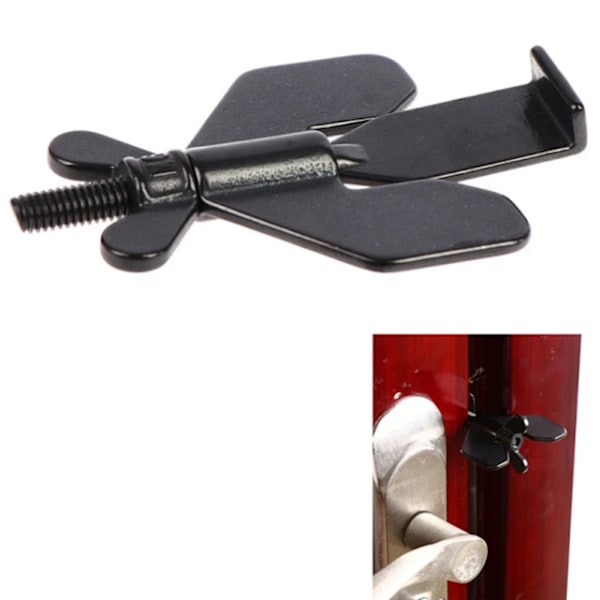 2PCS Dörrblockerare, portabel stöldskyddsdörrblockerare för resor black