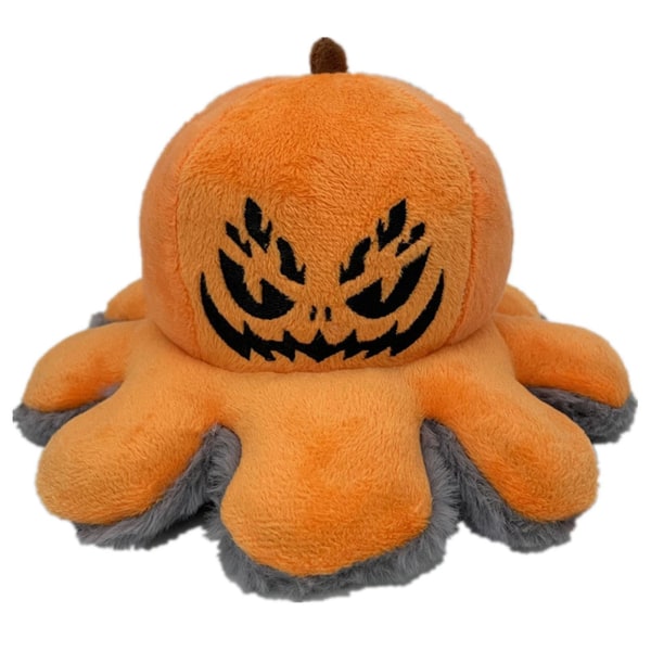 Rl Vändbar Spider Jack-o-lantern Plysch Dubbelsida Söt fylld docka Halloween heminredning