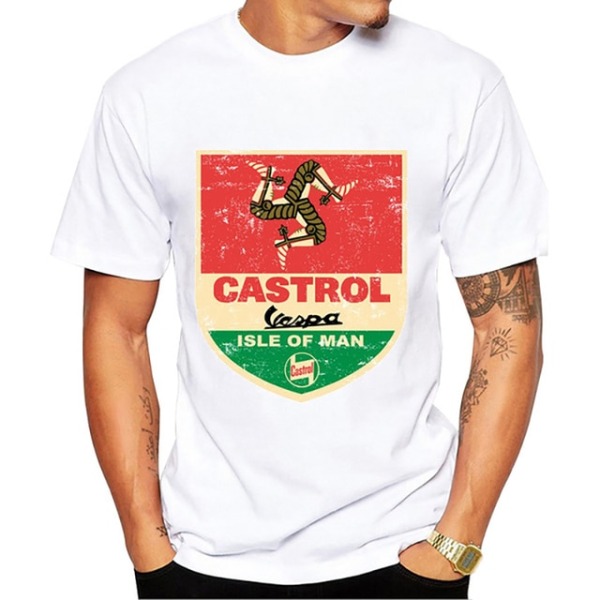 Sommar Casual Mode Casual Kortärmad Vintage Vespa T-shirt style 5 L