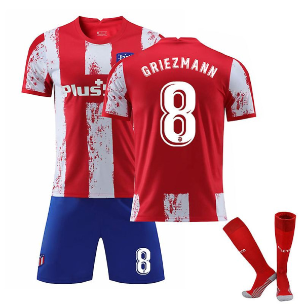 Antoine Griezmann#8 Tröja Hemma fotboll T-shirts för män Jersey Set M(170-175CM)