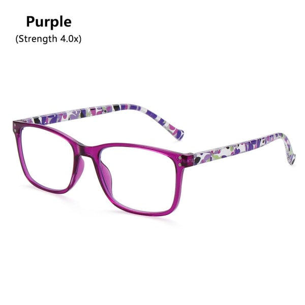 Läsglasögon Blått ljus blockerar LÖPSTYRKE 4.0X purple Strength 4.0x