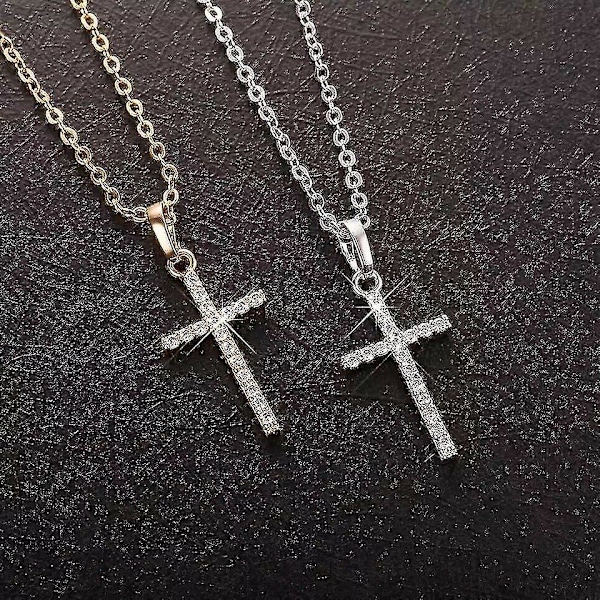 Cross hänge halsband kedja Silver guld färg silver