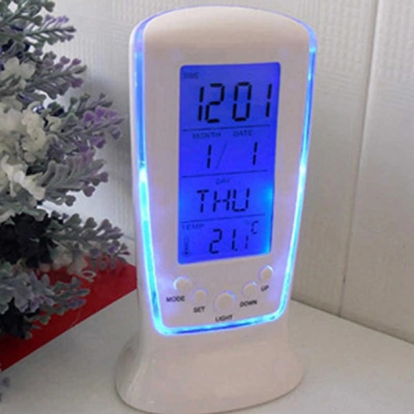 Digital LED digital väckarklocka med blå bakgrundsbelysning