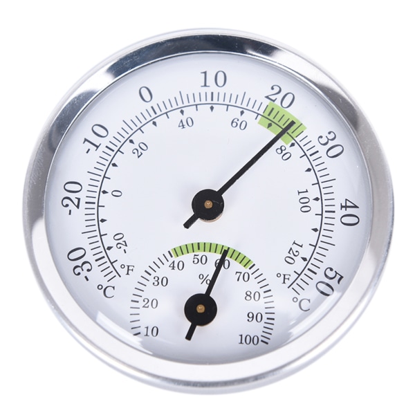 Analog luftfuktighet temperaturmätare inomhus termometer Silver