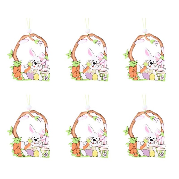 6st påskträberlocker Cartoon Bunny Charms Påskberlocker