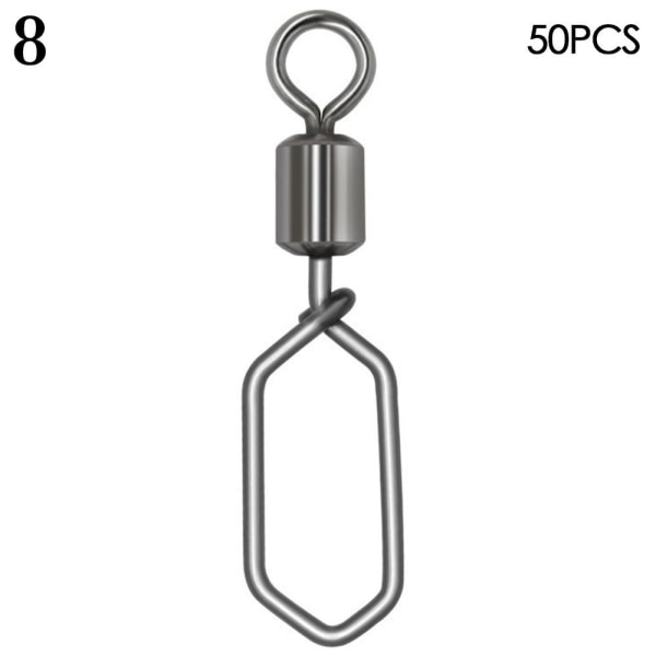 50 st Fishing Snap Connector med Pin Rolling Swivel 8 8 8