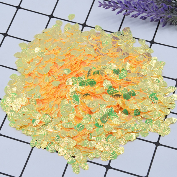 100g/Pack Iridescent Shining Shell Shell Paljetter GUL GUL Yellow