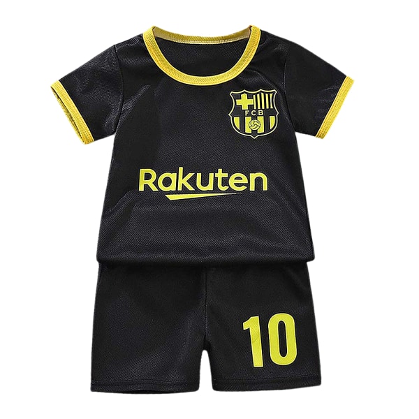 Fotboll Träningsdräkt Barn Pojkar T Shirts Shorts Träningsoverall Set Svart Rakuten 10 5-6 år = EU 110-116
